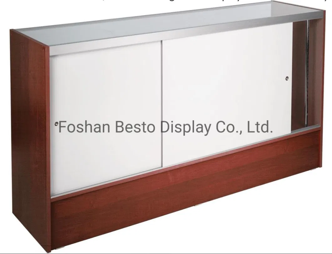 4 Feet White Display Case with Full Vision Design Made of Melamine MDF and Temper Glass for Vape Store, Smoke Shop, Cigarette Store, Electronics Store.